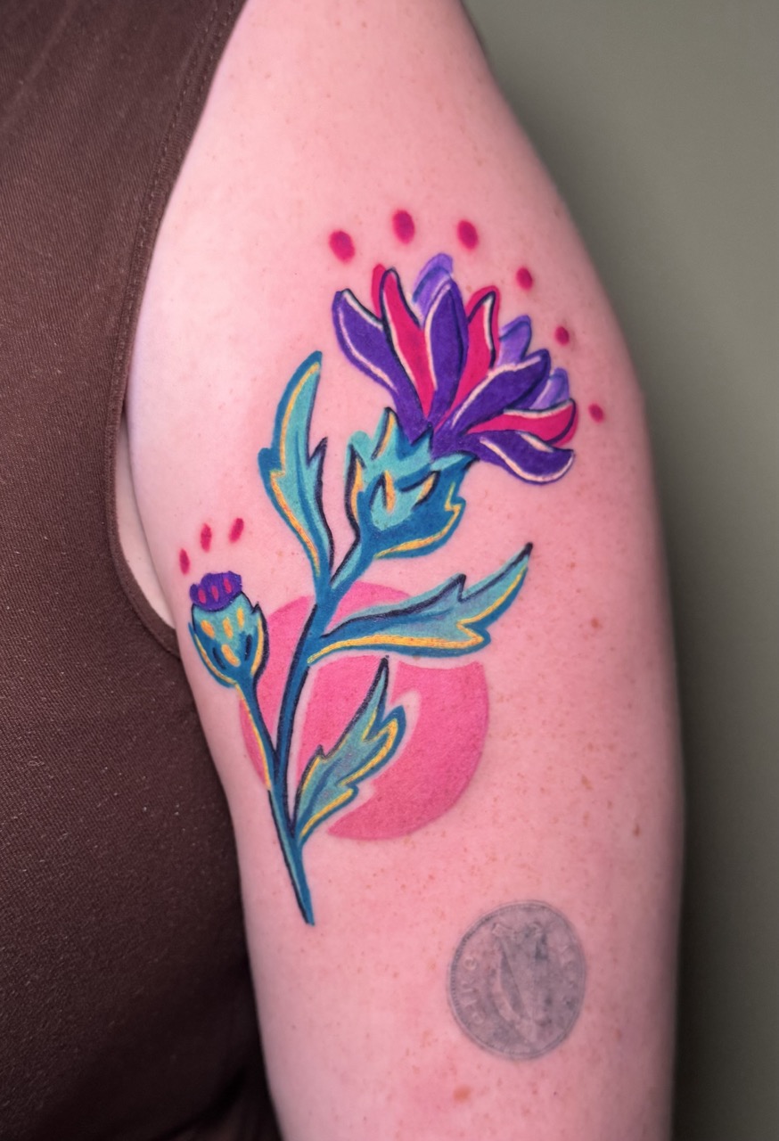 Tatouage fleur couleur